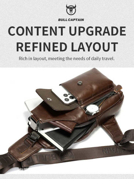 Leather Men's Bag Sling Brown