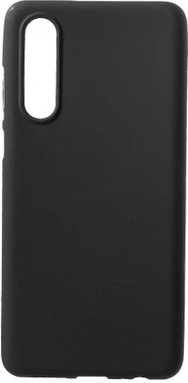 Forcell Soft Umschlag Rückseite Silikon Schwarz (Huawei P30)