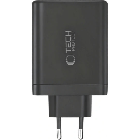 Tech-Protect Charger Without Cable GaN with USB-A Port and 3 USB-C Ports 120W Power Delivery / Quick Charge 3.0 Blacks (NC120W-GAN)