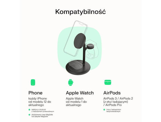 Green Cell Wireless Charger (Qi Pad) Blacks (Magscape)