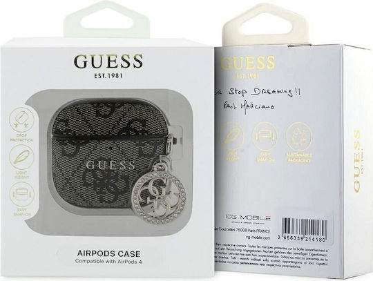 Guess Charm Case Leather in Brown color for Apple AirPods 4