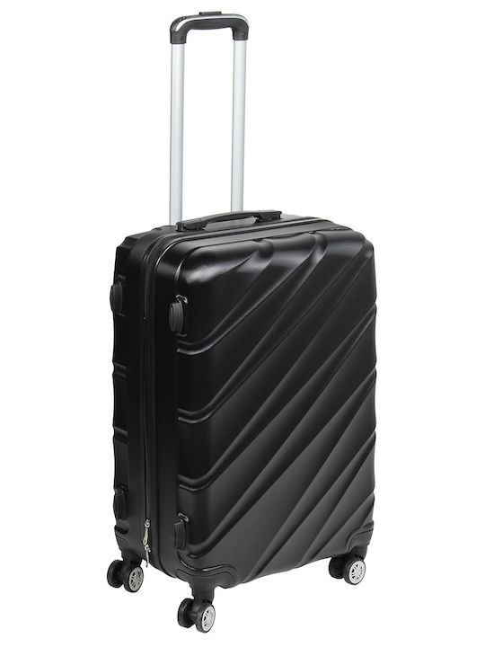 Keskor Medium Black Travel Suitcase with 4 Wheels Height 66cm