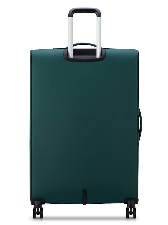 Delsey Dita Große Stoffkoffer Grün mit 4 Rädern Höhe 79cm
