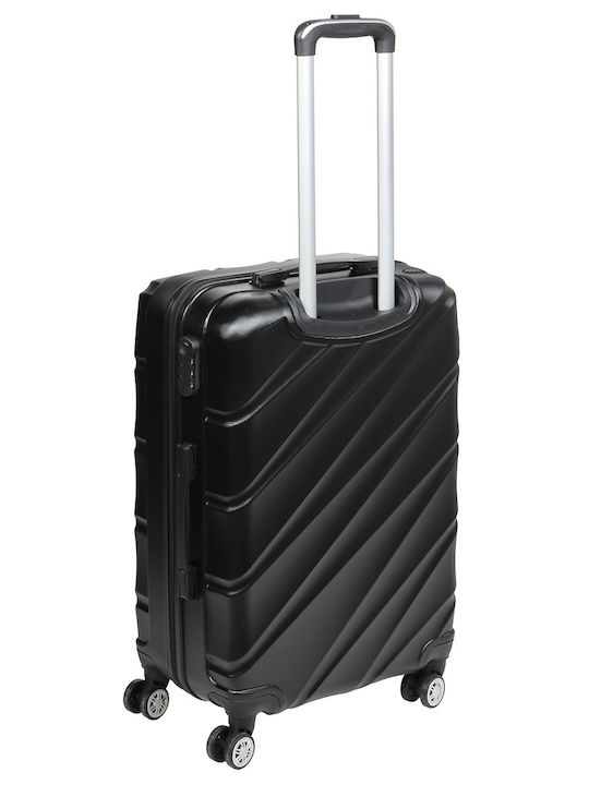 Keskor Medium Black Travel Suitcase with 4 Wheels Height 66cm