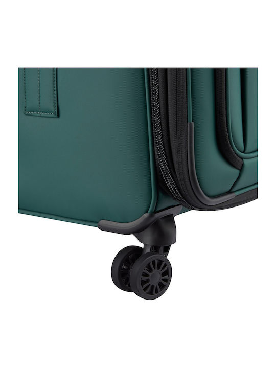 Delsey Dita Große Stoffkoffer Grün mit 4 Rädern Höhe 79cm