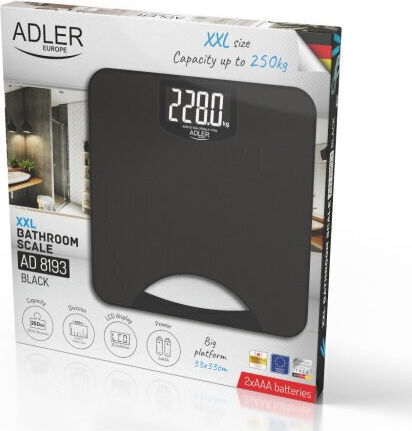 Adler Дигитална Кантар в Черен цвят AD 8193