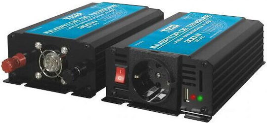 TED Electric Инвертор за кола Чиста синусоидална вълна 300W за преобразуване на 12V DC в 230V AC