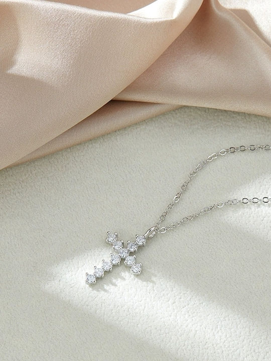 Damen Kreuz aus Silber mit Kette
