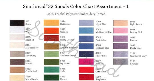 Embroidery Thread Set 32 Spools 500 M Madeira Colors 1