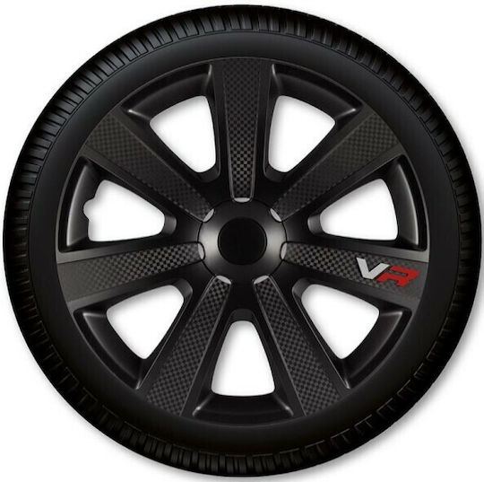 Autoline Car Hubcap Set Vr 16" 4pcs Black