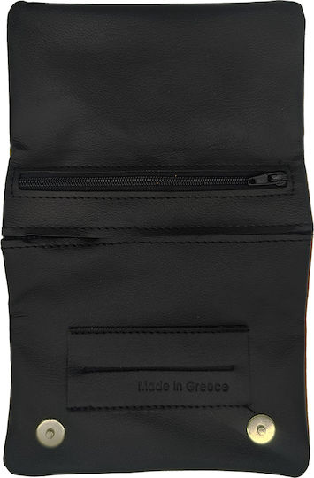 Gift-Me Fabric Tobacco Pouch With Magnetic Clasp Brown Leather