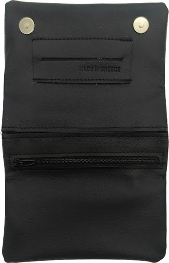 Gift-Me Fabric Tobacco Pouch With Magnetic Clasp Black Leather