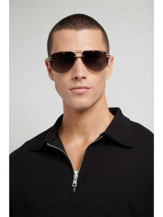 Carrera Men's Sunglasses with Gold Metallic Frame and Grey Lens 1087/S 06J/II