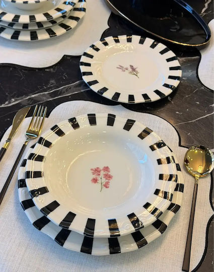 Dinnerware Set Porcelain Black STE-004085-P4085 24pcs