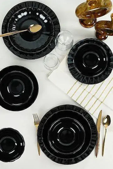 Set Farfurii Moderne Negru Linie Elegantă De Lux 27x27 Cm Set Farfurii Moderne Negru Linie Elegantă De Lux 27x27 Cm