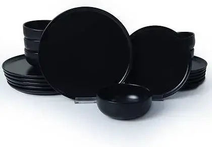SteweHome Dinnerware Set Matte Black Modern Aesthetic Elegant Style 27x27 Cm