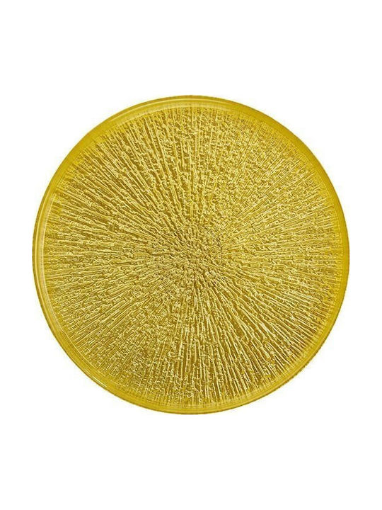 Set of 6 Glass Serving Plates Desert Sun Color 21x21cm