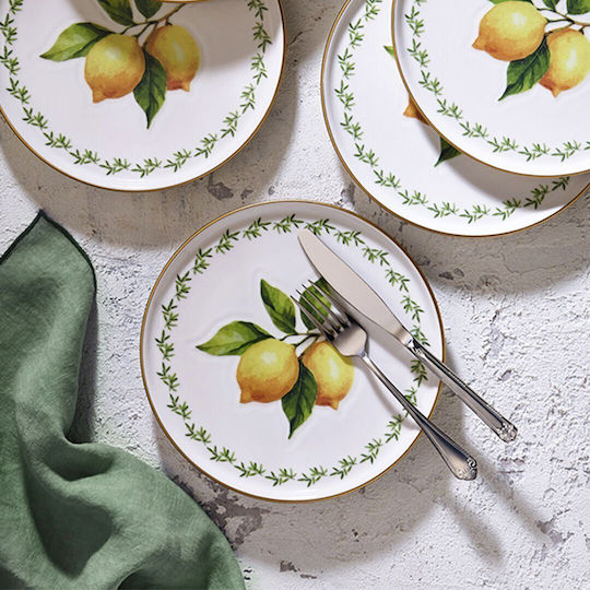 Set 6 Bucăți Plăci Deșert Lămâie Rezistente La Căldură 20x20cm