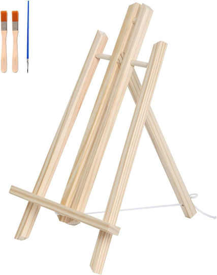 Adjustable 40 Cm Pine Wood Table Easel Brush