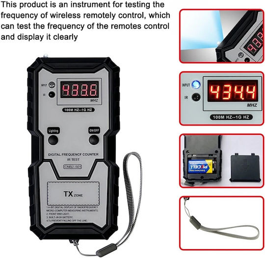 Digital Frequency Tester Car Remote Controls High Precision 100mhz To 1ghz Ir Led Light