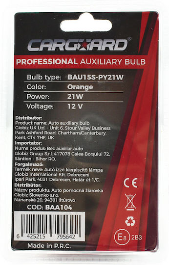 Set 1 Set 2 Becuri Py21w Portocalii Carguard