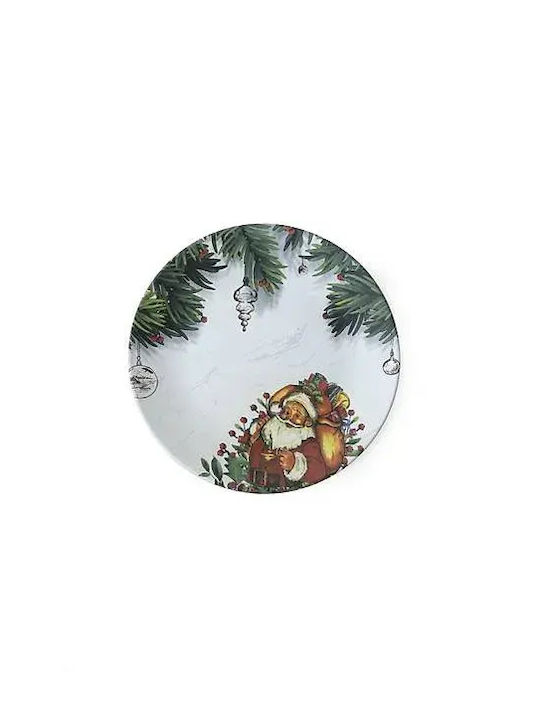 Festive Santa Claus Plate Multicolour 26x26 Cm