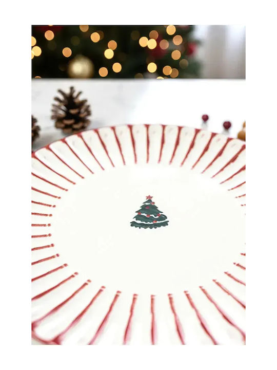 Set De Masă De Crăciun Farfurie Rotundă Roșie 27x27 Cm Set De Masă De Crăciun Farfurie Rotundă Roșie 27x27 Cm