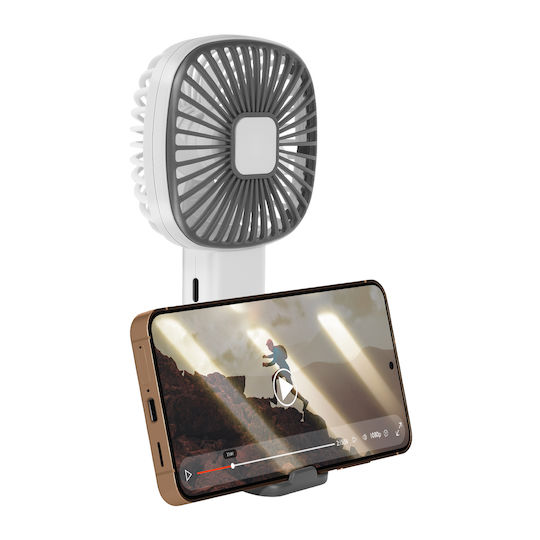Linq Tragbarer Ventilator 3 Einstellbare Geschwindigkeiten Usb-c Video Ständer Basis Grau