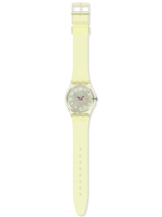 Swatch Men's Watch Battery with Yellow Rubber Strap