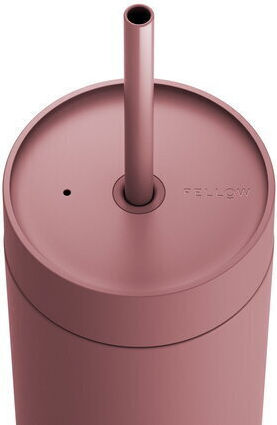 Fellow Carter Handled Tumbler Thermos Stainless Steel / Plastic BPA Free 473ml Pastel Pink with Straw and Handle