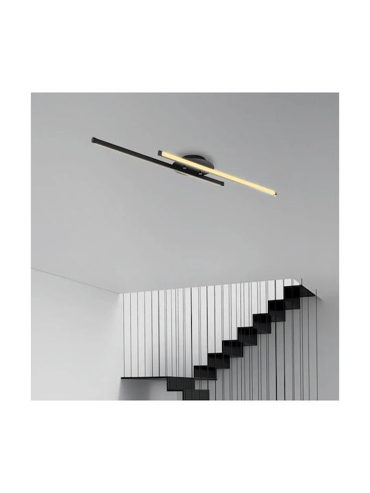 Led Φωτιστικό Τοίχου Μαύρο Μοντέρνα Γραμμή 86x17cm