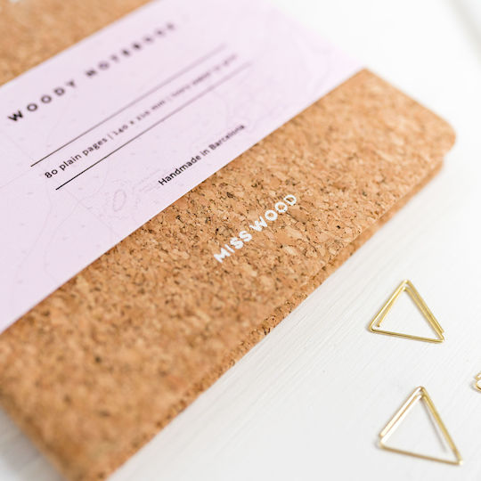 Miss Wood Notizbuch 80 Blätter A5 mit Punkten Braun