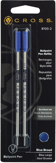 Cross Replacement Ink for Ballpoint Pen Broad in Blue color 2pcs