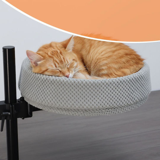 Relaxdays Desk Cat Bed Adjustable Rotating Base Desk Grey Black 10052058