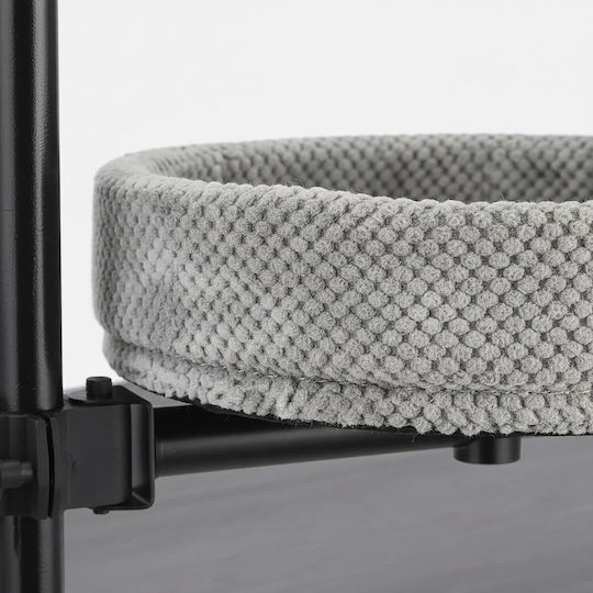 Relaxdays Desk Cat Bed Adjustable Rotating Base Desk Grey Black 10052058