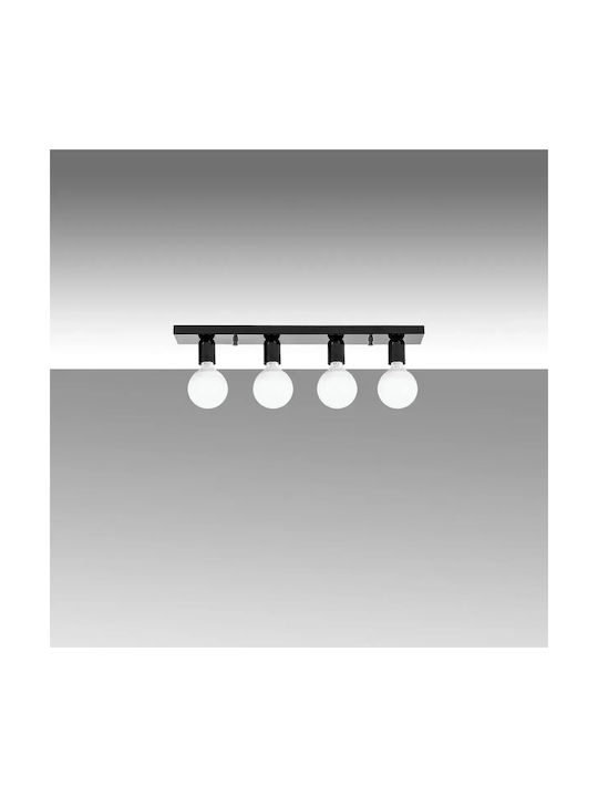 SteweHome Deckenleuchte Miro 4 Licht Elegant Klassischer Stil Glänzendes Schwarz 60x10cm SteweHome Deckenleuchte Miro 4 Licht Elegant Klassischer Stil Glänzendes Schwarz 60x10cm