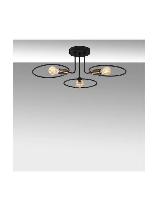 Triphot Ceiling Light Modern Circles Black 66x22cm