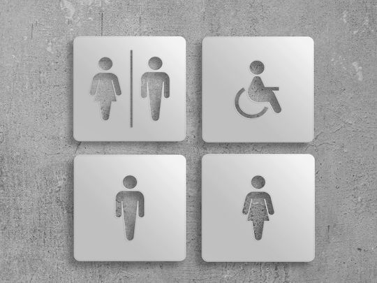 Τετράγωνες Πινακίδες Wc Minimal Ανοξειδωτο-ατσαλι-inox Wc-γυναικών