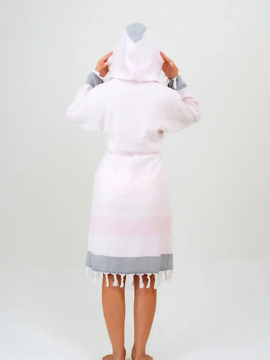 Women's Hooded Bathrobe Open White S Xxl L Xl