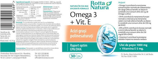 Omega 3 1000mg + Vitamina E 30 Capsule Rotta Natura