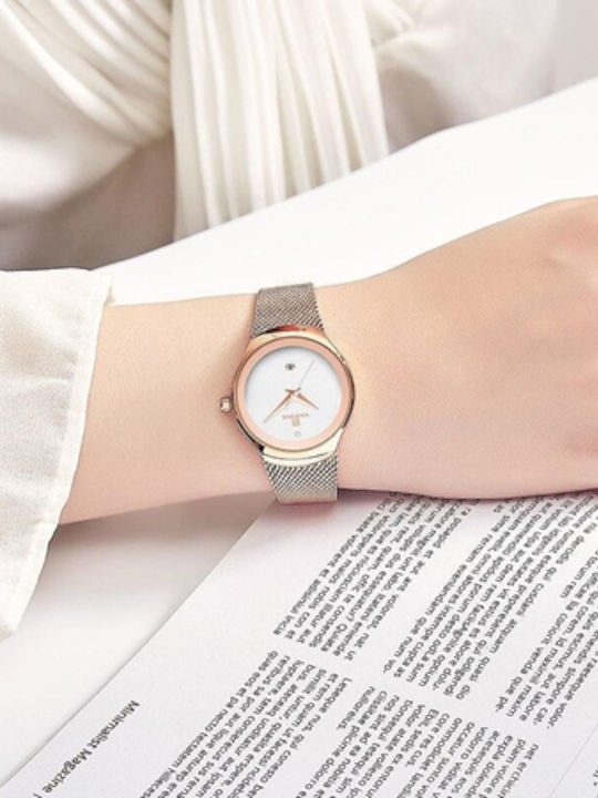 Naviforce Ceas de Damă cu Rose Gold Brățară Metalică