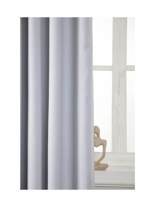 Mc Decor Κουρτίνα Συσκότισης με Τρουκς Γκρι 140x265εκ.