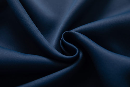 Mc Decor Blackout Curtain with Blue Grommets 140x265cm