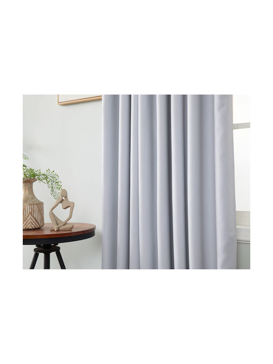 Mc Decor Κουρτίνα Συσκότισης με Τρουκς Γκρι 140x265εκ.