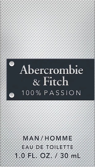 Abercrombie & Fitch 100% Passion Eau De Toilette Him Capacity Ml 30