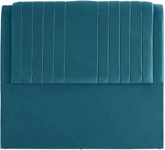 Petrol Blau Doppelbett mit Orthopädischer Matratze Kopfteil & Stauraum 160x200cm