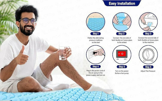 Anti-decubitus Mattress Silent Compressor 2 Modes Alternating Static Anti-decubitus System Fofo Medical Hf6001/hf608 200 X 90 Cm Blue