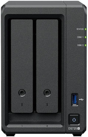 Synology Disk Station DS725+ NAS Кула 8ТБ HDD/M.2/SSD и 2 Ethernet порта
