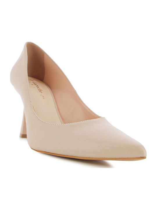 Leder Pumps mit hohem Absatz Rosa