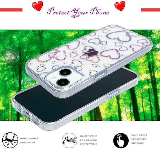 Jup Ulak Калъф 0387513 8865-22 iPhone 13 Мек TPU + Твърда PC Корица Прозрачен Блестящи Звезди 6.1"